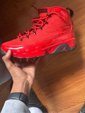 Jordan High-Top Sneakers in Red with Black Accents